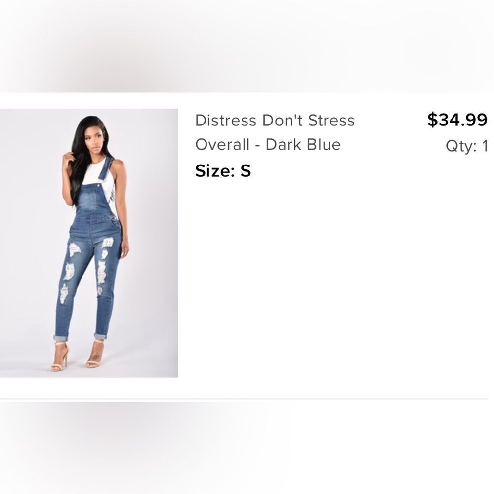 Distressed overalls, Fashion Nova, Size Small - Picture 5 of 15